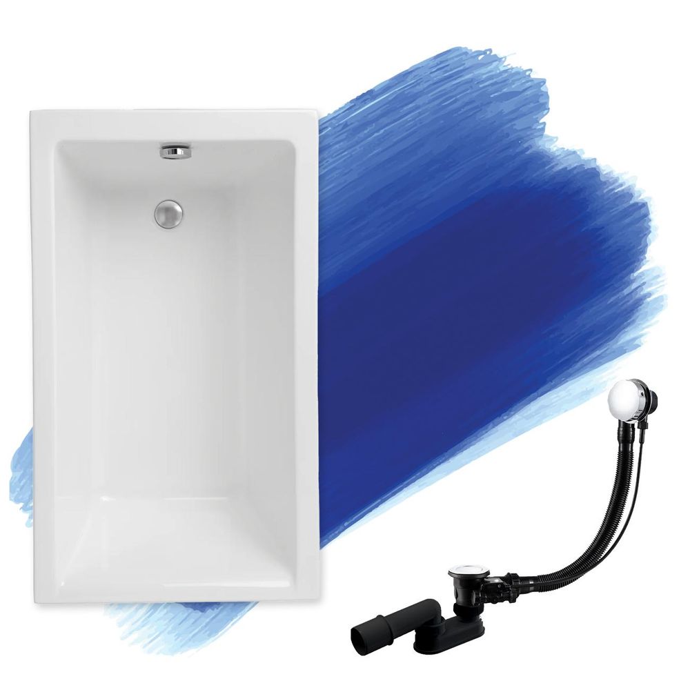 Weiß Eckbadewanne mit modernem, dargestellt mit einem schwarzen Ablauf