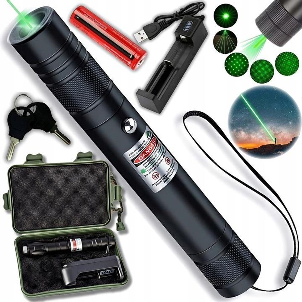 Laserpointer Mit Grünem Led-Licht, Stark, Grosse Reichweite + Verpackung