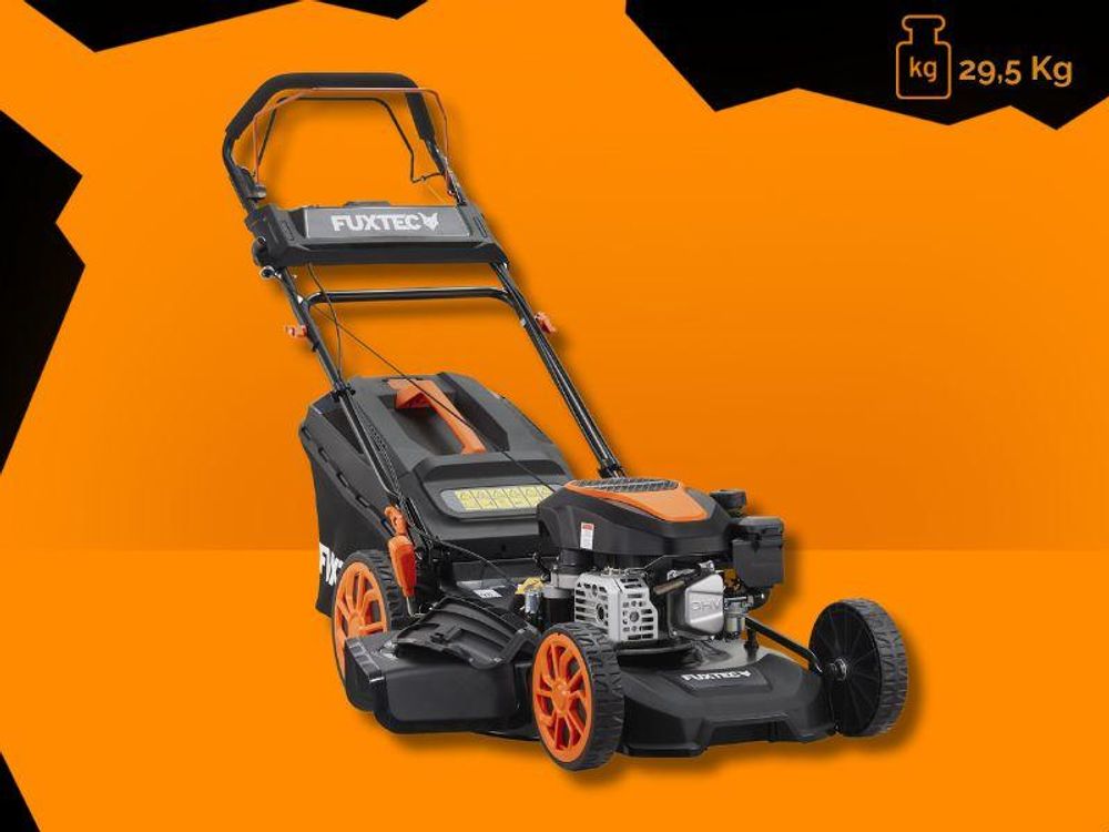 FUXTEC 4in1 Benzin Rasenmäher FX-RM5170es - 170ccm | 51cm | 28Kg | 4-Takt | E-Start | Mulchfunktion | Seitenauswurf | 60L | EasyClean | bis 1000m²