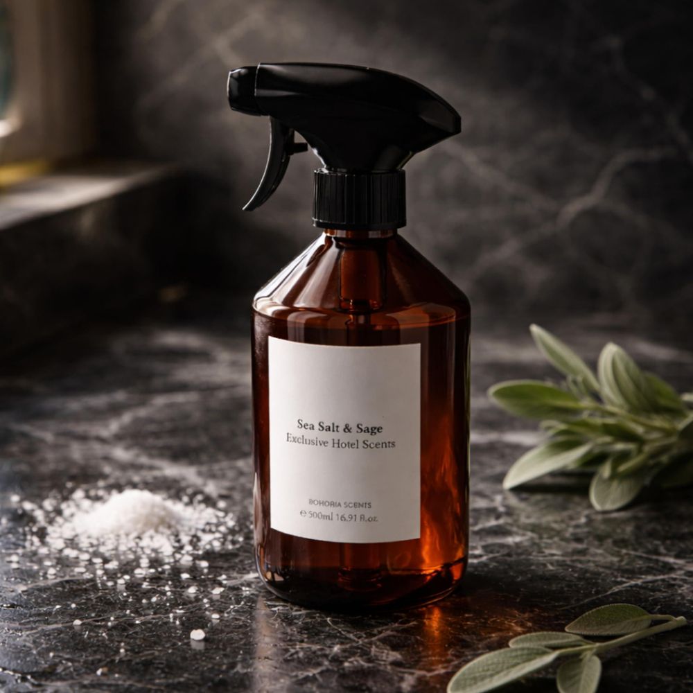 BOHORIA® Raumspray 500 ml Sea Salt & Sage – Frischer Raumduft – Hotel Scents Air Spray für Wohnzimmer, Schlafzimmer & Bad – Home Perfume