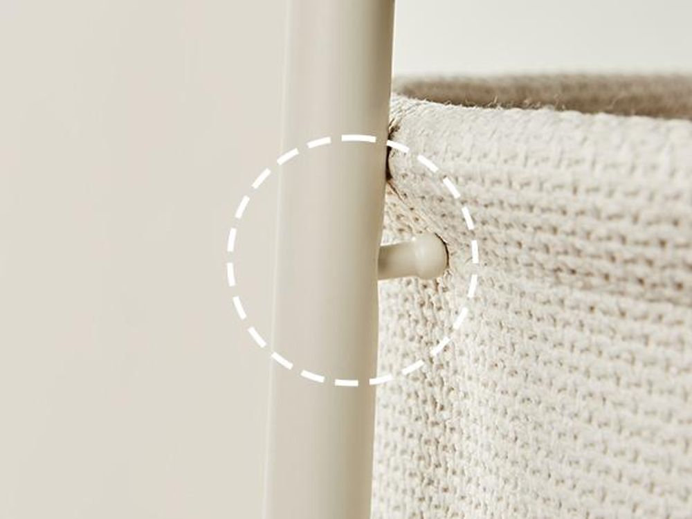 VASAGLE Beistelltisch, rund, mit Korb, Ø45 cm, Cremeweiß