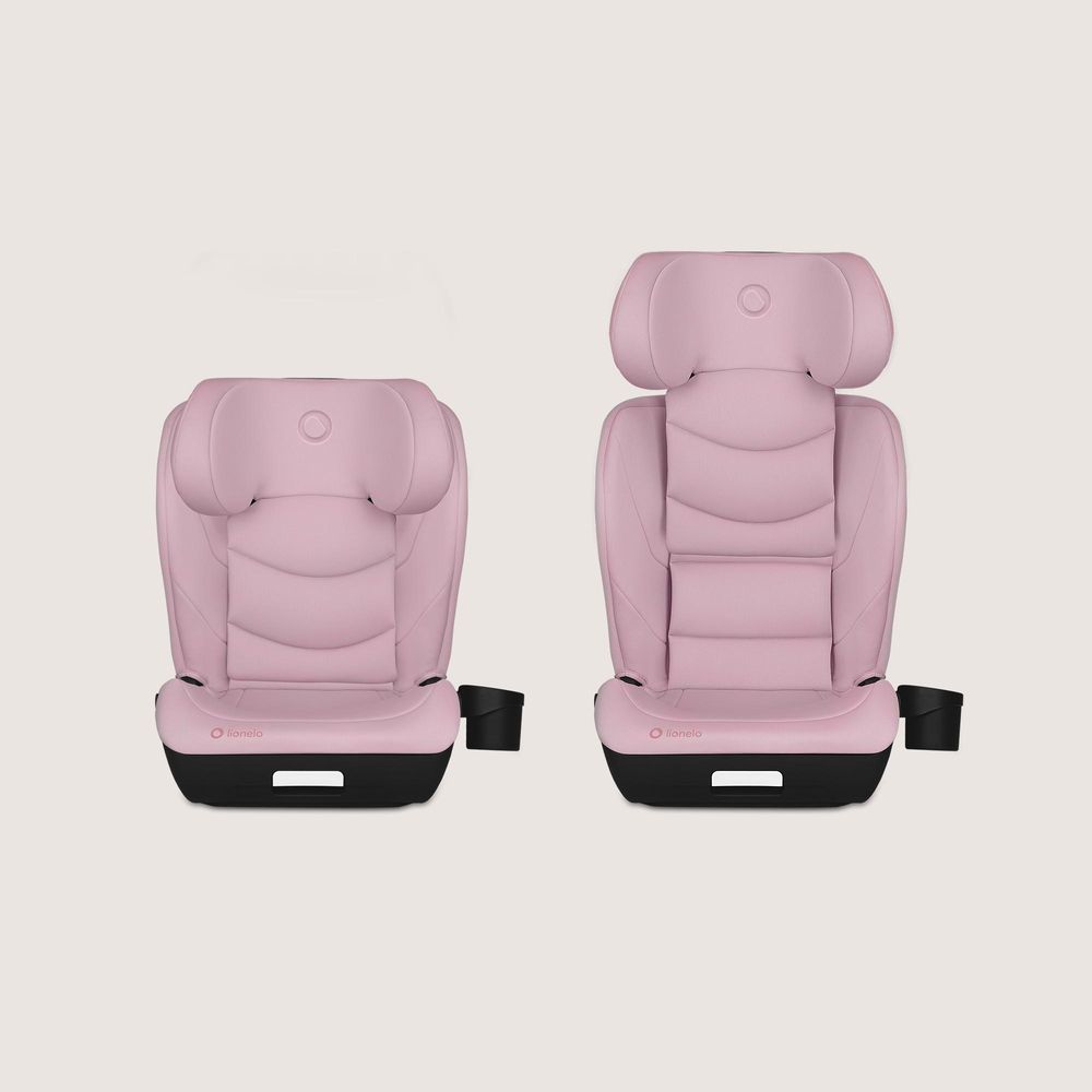 Kindersitz Neal i-Size 100-150 cm, bis 12 Jahren, Verstellbare Kopfstütze, Zusätzliches Seitenschutzsystem, Neigungsverstellung der Rückenlehne Pink
