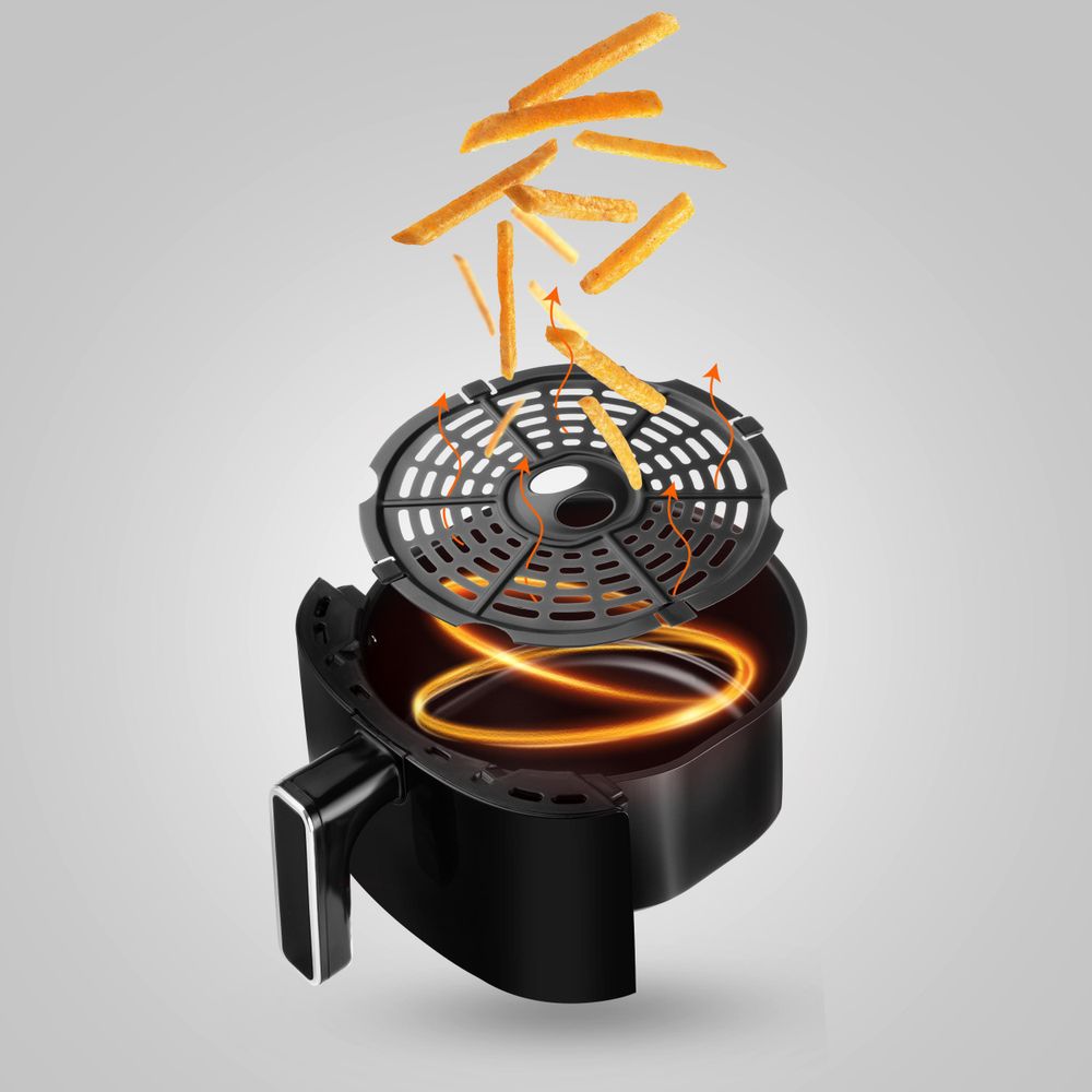 LEHMANN Air Fryer 3,5 L, 8 programmes, Minuteur, 80°C-200°C, Friteuse sans Huile pour 1-2 personnes
