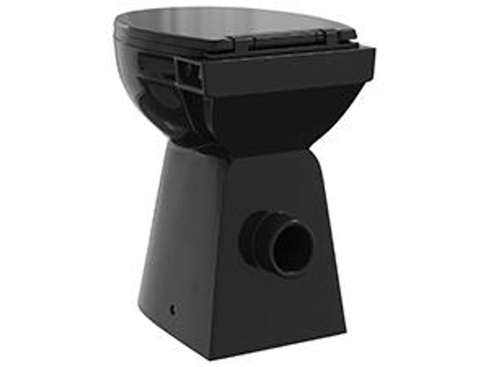vidaXL WC senza bordo 7 cm altezza extra soft-close in Vetroceramica nero