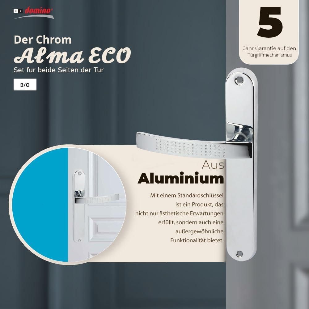 DOMINO Türgriff Drückergarnitur WC -Badezimmer Set | Rund-Rosette | Türklinke für Bürotür, Kellertür & Innentür | aus Znal | Antik Nickel | LOFT-R M95