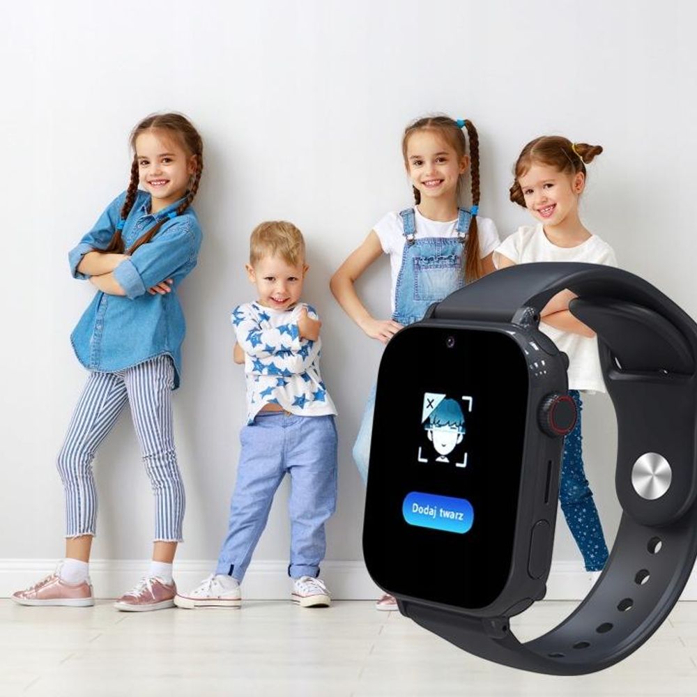 Forever, smartwatch per bambini con WLAN GPS e chiamate 4G Look Me, nero