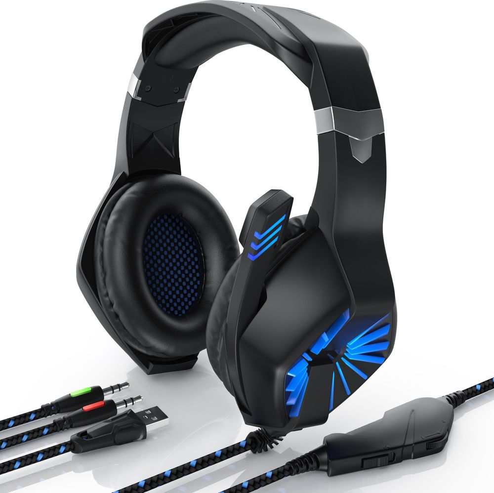CSL  Gaming-Headset "GHS-102" mit Mikrofon, USB Kopfhörer für Windows/Mac/Linux /PS4/PS4 Pro