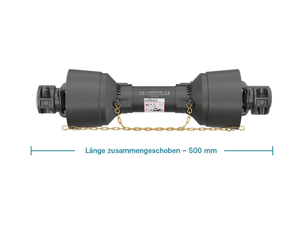 Zapfwelle T1 Gelenkwelle 500mm 210Nm 540U/min, PTO-Shaft, 18kW (25PS), 2x 1 3/8" 6 Zähne