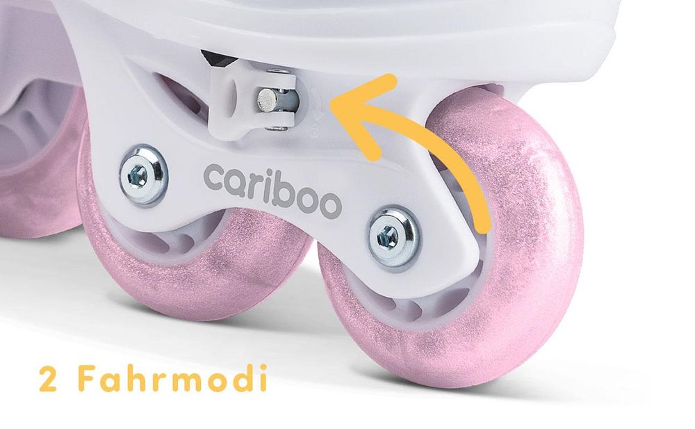 CARIBOO Einstellbare Größe Kinder-Inlineskates Inliner Cariboo Ballerina LED-Räde Rosa - XS