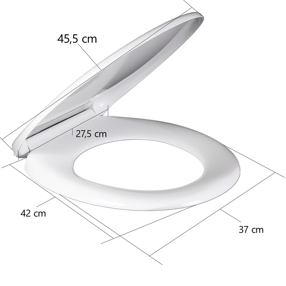 WC-Sitz mit Absenkautomatik Toilettendeckel Toilettensitz Klobrille Klositz Klodeckel Duroplast Softclose Quick-Release-Funktion Weiß Retoo