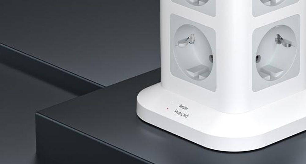TESSAN Mehrfachsteckdose 8 Fach Steckdosenleiste 1 USB C und 2 USB A mit 2M Skabel