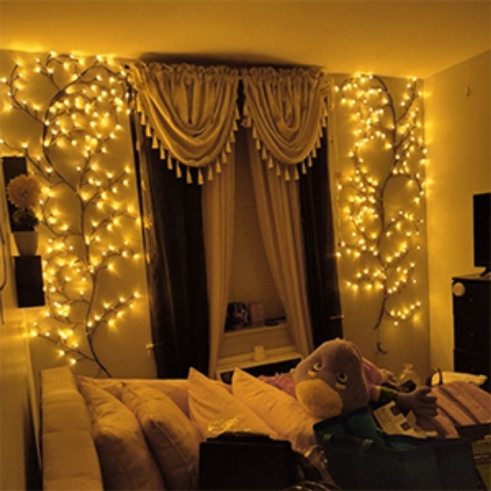144 LED Lichterkette Willow Vine, 8 Modes USB Weidenrebe Baum Lichter mit Fernbedienung, Innen Wanddeko Aesthetic Room wohnzimmer Schlafzimmer Deko