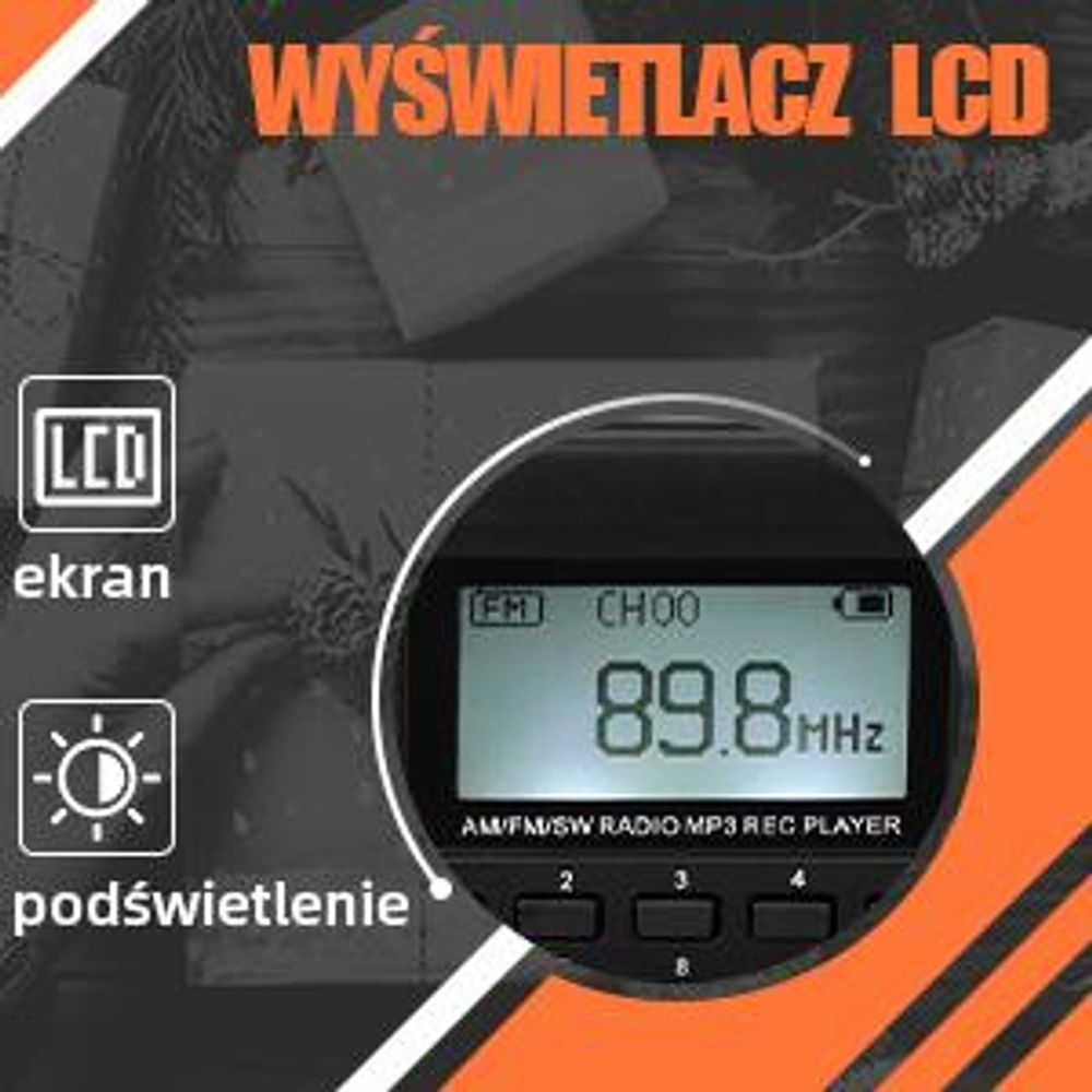 Przenośne radio Retekess V115, radio AM FM SW z akumulatorem 1000 mAh, karta TF 32 GB, prezent świąteczny dla rodziny