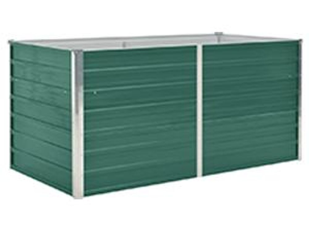 vidaXL Letto rialzato 160 x 80 x 77 cm Acciaio zincato Verde