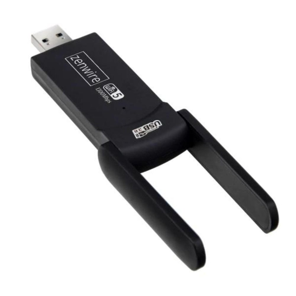 Adattatore WLAN USB 3.0 - 1300 Mbit/s - Dual Band 2,4/5 GHz - 5 GHz - Scheda di rete esterna - 2 antenne - 802.11ac