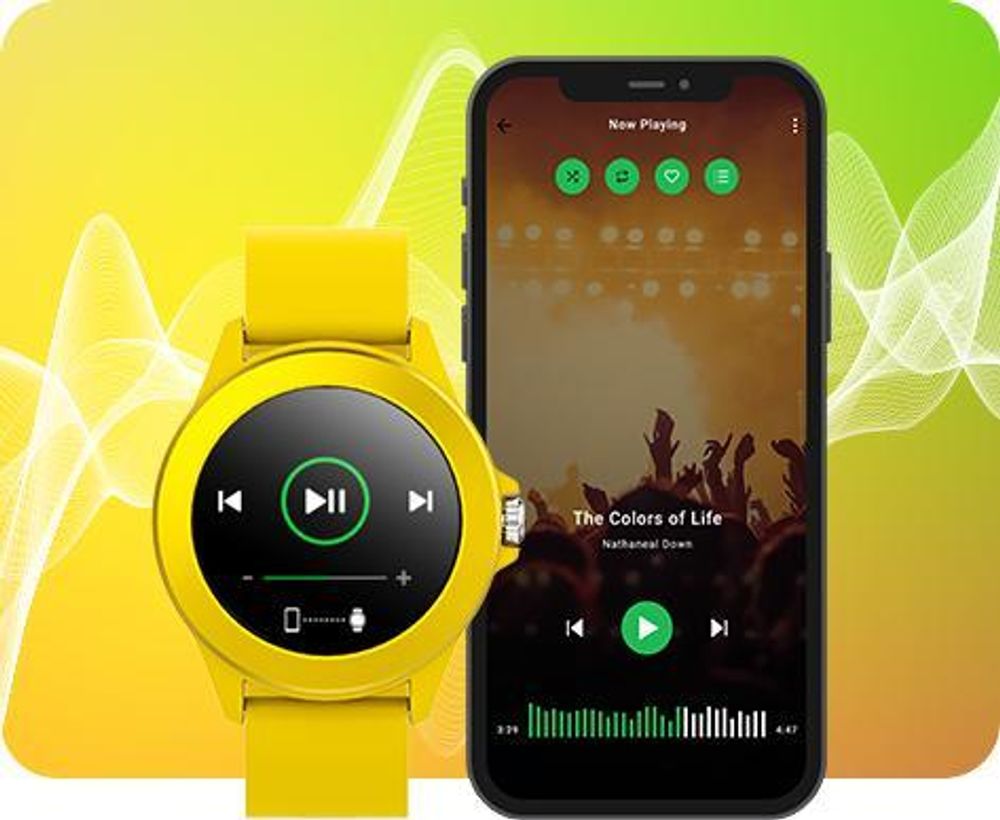 Forever Colorum CW-300 Smartwatch Tracker Wasserdicht IP68 Multi-Sport-Funktion Armband Uhr Bluetooth, Benachrichtigungen aus der App, Musiksteuerung für Android iOS Gelb