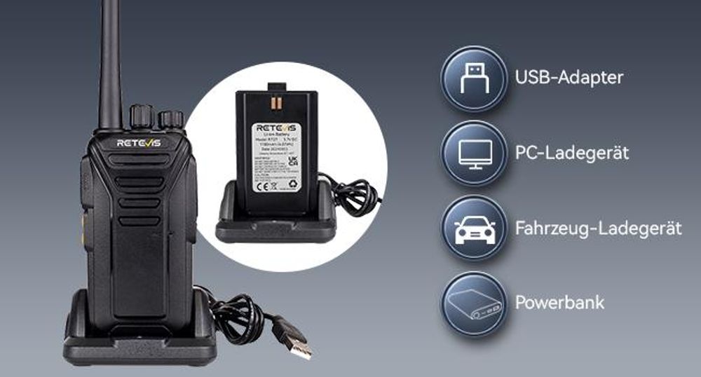 Retevis RT27 Funkgeräte mit Headset, PMR446 Walkie Talkie mit USB Ladeschale, 16 Kanäle CTCSS/DCS, DCS-Verschlüsselung, VOX, Funkgeräte für  Sicherheitsdienst, Schule, Baustelle, Supermarkt（10er）