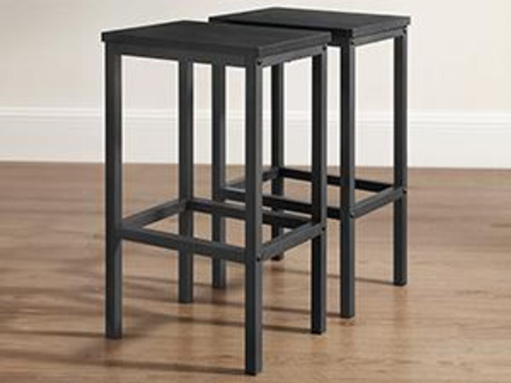 VASAGLE Bartisch-Set mit 2 Barhockern, 60 x 60 x 90 cm, schwarz