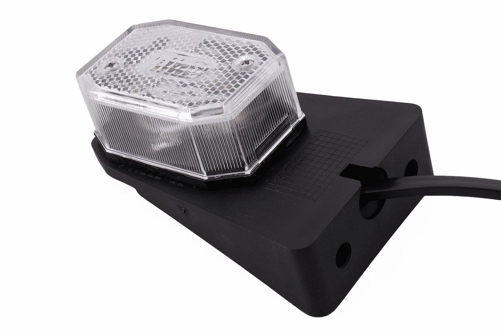 ASPÖCK Umrissleuchte FLEXIPOINT I mit Halter Winkel 100 mm 12 V auf 24 V umrüstbar 44 x 65 x 28 mm Reflektor E9 für Anhänger