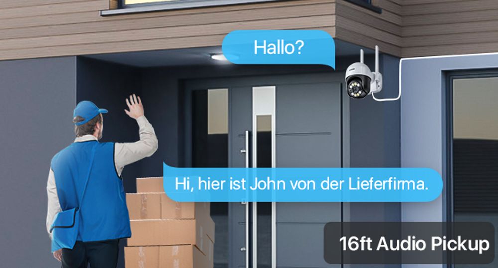 ZOSI 2K WLAN Überwachungskamera Außen, 355°/140° Schwenkbar 3MP IP Kamera