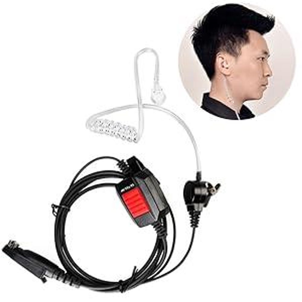 Retevis EA110M Funkgerät Headset IP66 Wasserdichtes Ohrhörer Verdeckter Luftschlauch Kopfhörer Kompatibel mit Ailunce HD1 DMR Radio RT648 RT82 RT87 RT29 RT647 RT83 Walkie Talkies (1 STK.)