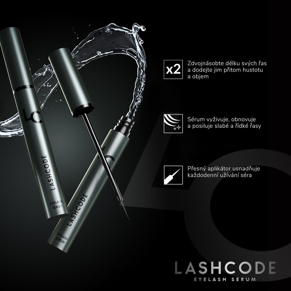 Lashcode Růstové Sérum pro Řasy, 5 ml | Prostředek na Posílení a Zahuštění Řas | Ošetření pro Krásné a Zdravé Řasy