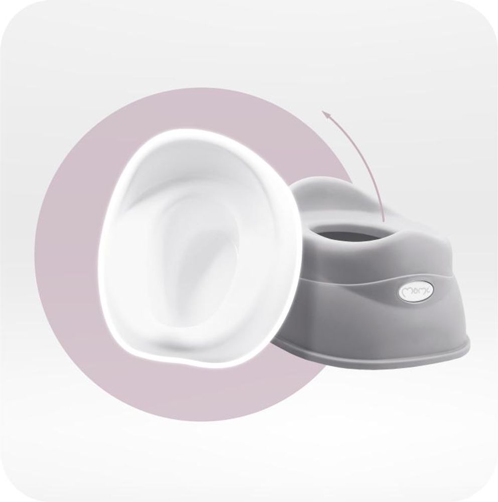 MoMi DITO – Ergonomisches Baby Töpfchen mit Rückenlehne, herausnehmbarem Einsatz & Anti-Rutsch-Füßen, ab 12 Monaten – Grau