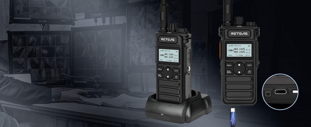 Retevis RT86S Walkie Talkies, großer Reichweite, RT86 Profi Funkgeräte Upgrade Version, Typ C, LCD, Gruppenanruf, 2600 mAh, Handfunkgeräte, Sicherheit