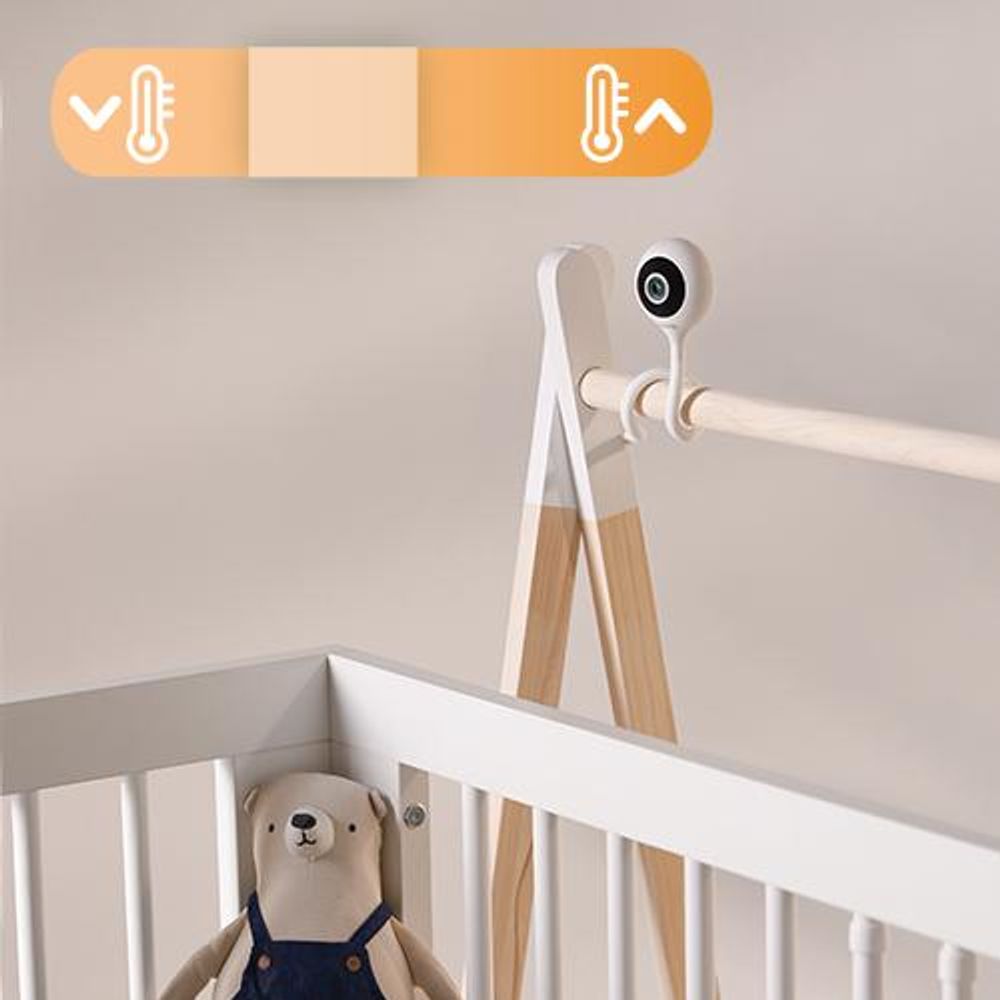 LIONELO Babyphone Babyline Smart Camera Wi-Fi Monitor, Mobile App, Bewegungs Geräuscherkennung, Sichtbarkeit im Dunkeln, Zwei-Wege Kommunikation White