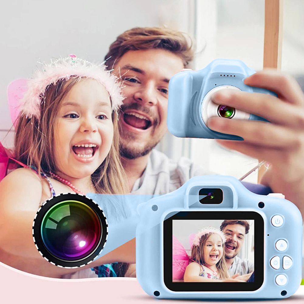 Kinderkamera HD Kids Kinder Digitalkamera Student Fotoapparat für 3-10 Jahre Selfie Video 2 Zoll LCD Bildschirm Geburtstag Geschenk 3MP 1080P Blau Retoo