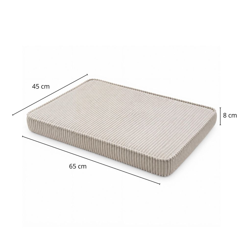 Hundebett Hundekissen Hundematte Cord 45X65X8 Cm Beige