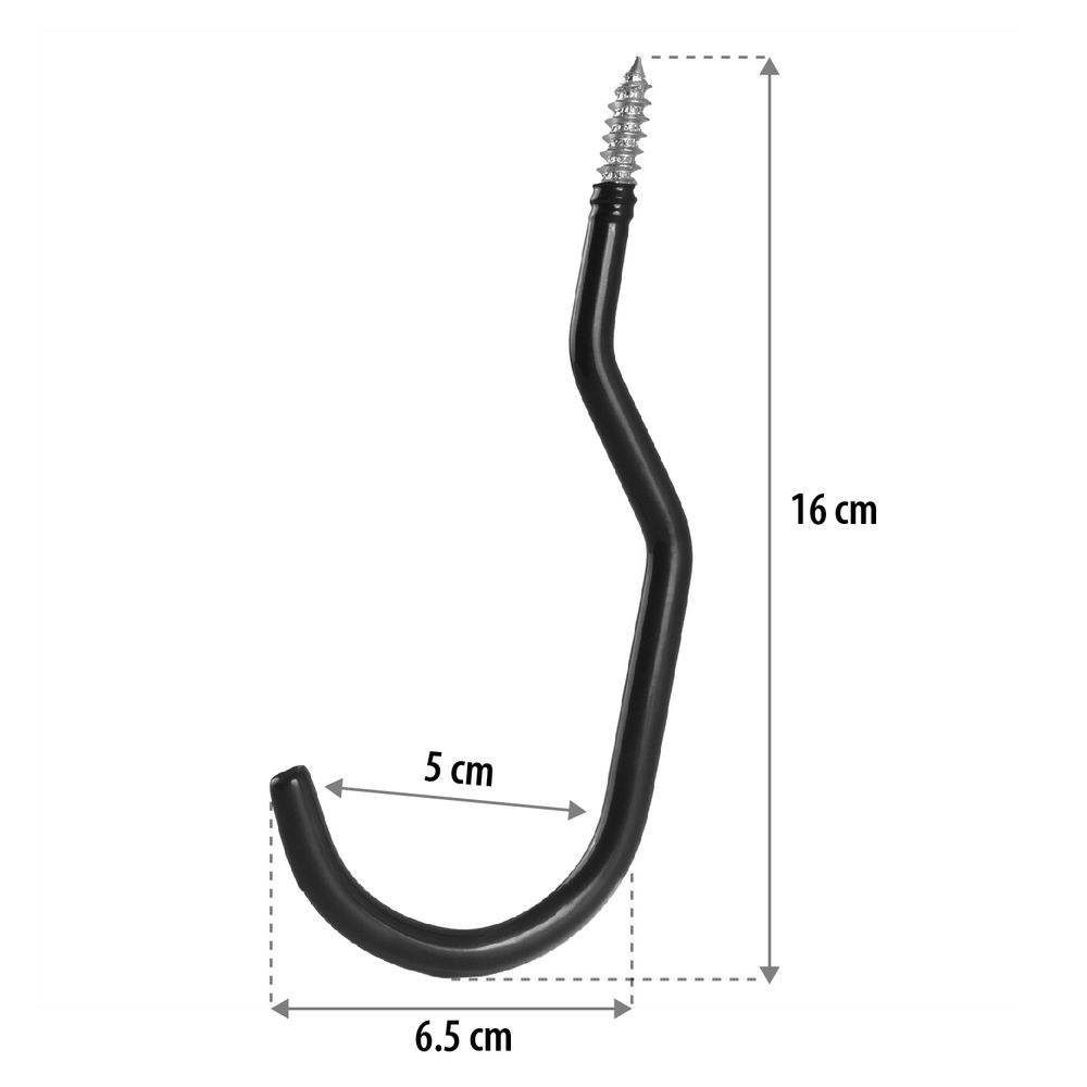 6er Set Maclean Deckenhaken für Leiter Fahrrad Gartenschlauch Stahl max. Belastung 10kg pro Griff MC-485