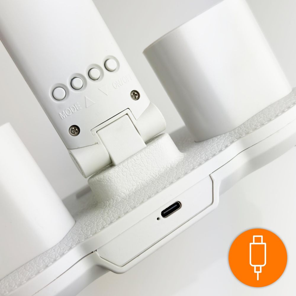 Doppel-LED Schreibtischlampe mit Akku & LCD Display, 6in1 Tischlampe mit Uhr, Termometer & Organizer, Touch-Steuerung, USB-C, Weiß, EVI TECH 40 LEDs