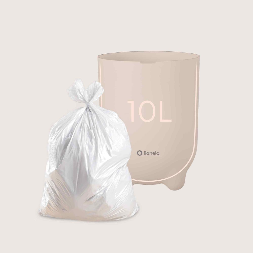 Windeleimer Lionelo Purebin 10L, geruchsdicht, kompatibel mit Universalbeuteln, Einhandbedienung, hygienisch & leicht zu reinigen Beige
