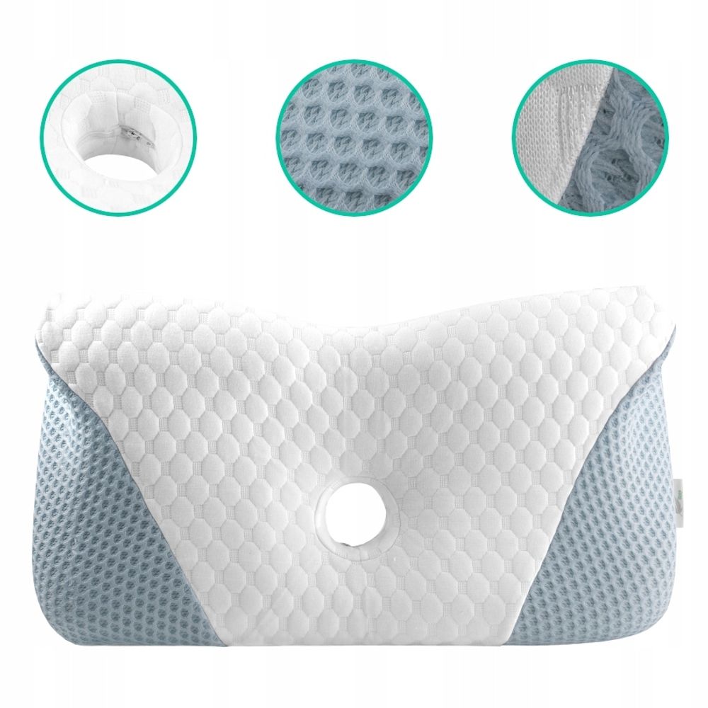 Profiliertes Memory-Schaum-Kissen - Orthopädisches & Ergonomisches Nackenstützkissen - Schlafkissen aus Memory Foam für angenehmen Schlaf - 60 x 32 cm