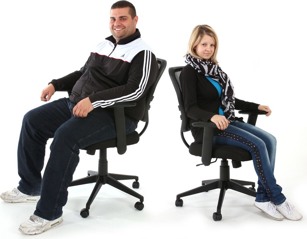 Profi-Bürostuhl Chicago, Chefsessel Drehstuhl, 150kg belastbar, Kunstleder  schwarz mit Armlehnen