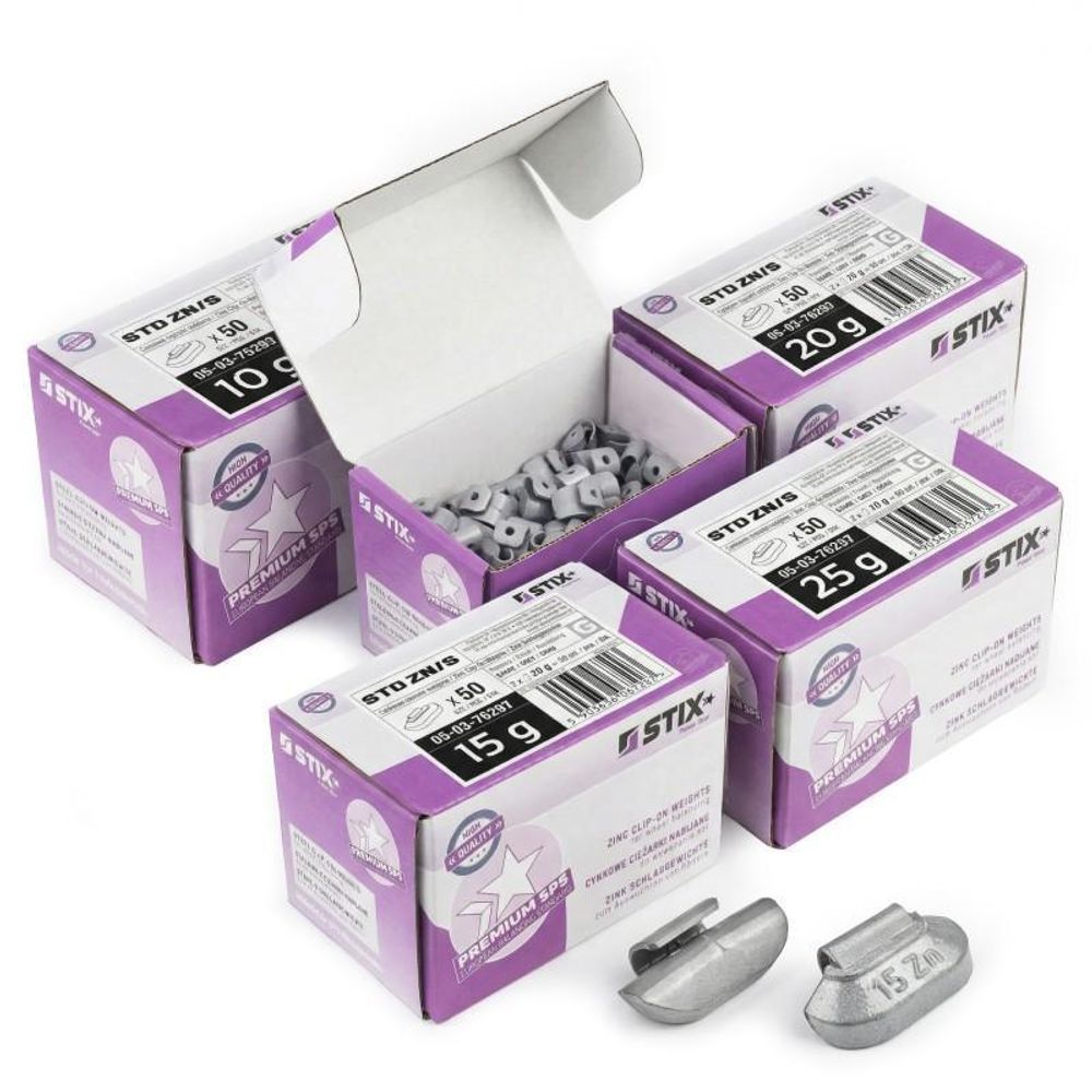 Assortiment de 350 poids de 5 à 35 g - Poids en zinc, poids d'équilibrage, jantes en acier