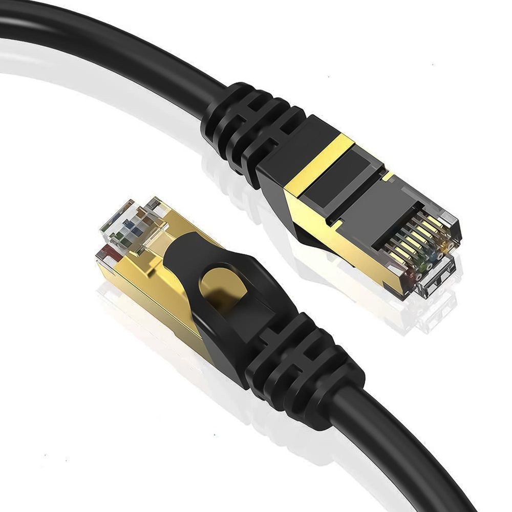 Netzwerkkabel 5m Cat 8 Ethernet Kabel LAN Kabel RJ45 40Gbps 2000MHz S FTP für Internet Gaming PC Laptop Router PS5 Xbox Schwarz Reagle