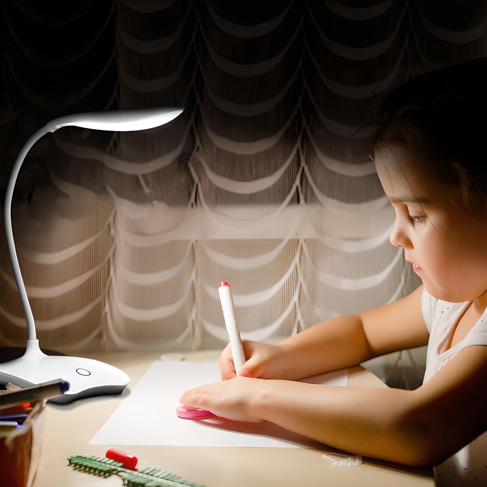 Schreibtischlampe LED Tischlampe mit Touch Dimmbare 3 Helligkeits Schreibtischleuchte Leuchte Büro Helligkeitsstufen Nachttischlampe Lesen Weiß Retoo