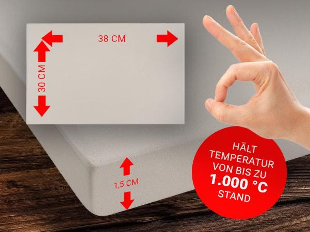 Heidenfeld 5in1 Pizza-Set | Pizzastein für Backofen, Gasgrill, Holzkohlegrill - 2in1 Pizzaschieber - Pizzaschneider - Holzgriffe - Pizza-Zubehör