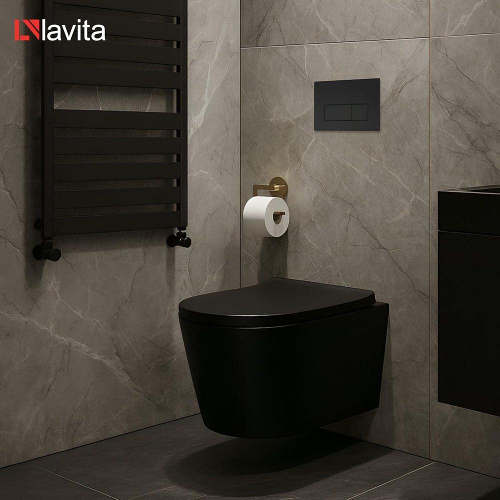 Lavita WC Set: Duofix Basic Vorwandelement + Lavita Wand Tiefspül WC Versoni Weiß Spülrandlos Tornado Spülsystem + WC Sitz mit Absenkautomatik
