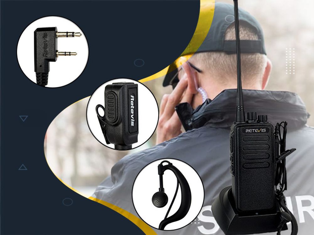 Retevis RT1 Funkgeräte, Handfunkgeräte mit Headset, Hochleistungsantenne,3000mAh Wiederaufladbar, Großer Reichweite für Baustellen, Herstellung,Schule
