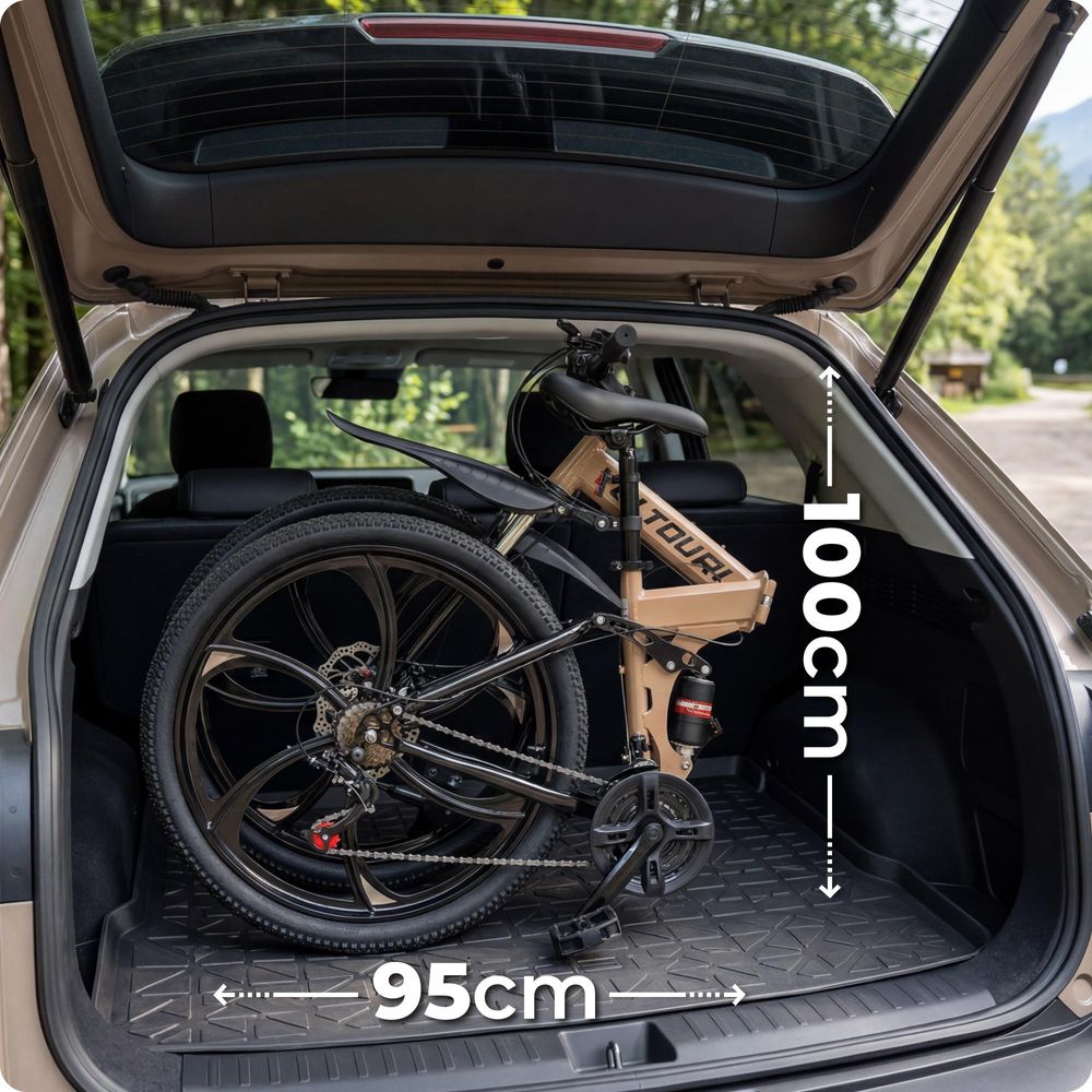 Voltouri mountain bike pieghevole 26" – 21 velocità Shimano, doppia sospensione, freni a disco