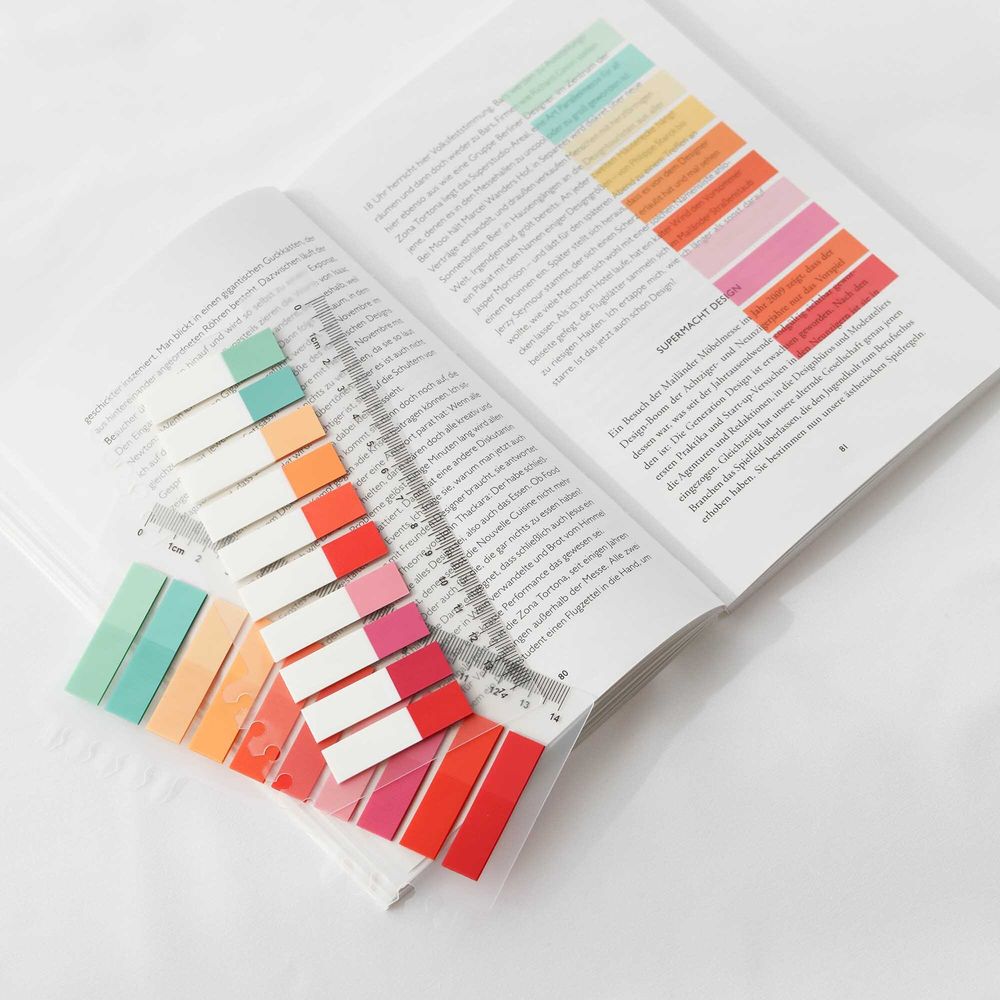 Ordinate-Blossom Half | Ordinate 200 Stück Sticky Notes | Transparent Haftnotizen zum Markieren | Haftstreifen | Ästhetischer Haftnotizzettel