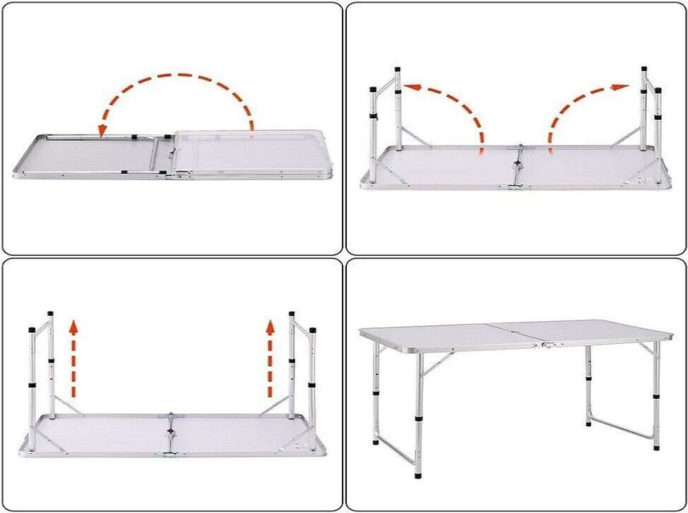 Campingtisch COMPACT Weiß Klapptisch klappbarer Gartentisch klappbar Tisch