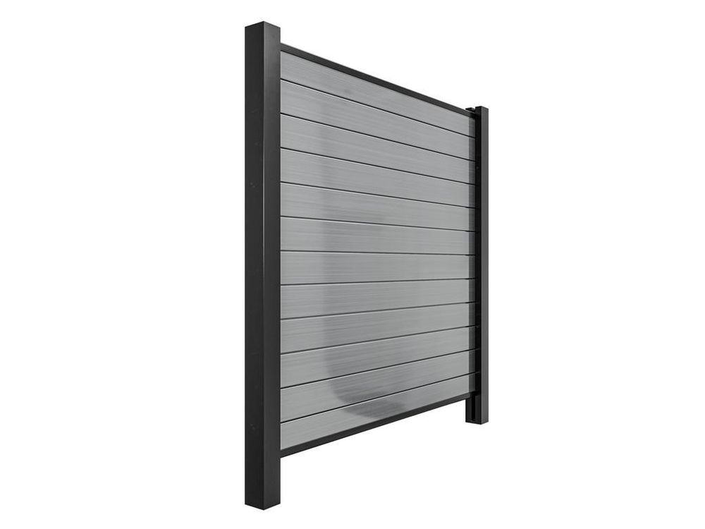 Outgarden Anthrazit 180x180 cm Gartenzaun Sichtschutzzaun, PVC Stecksystem, Witterungsbeständig Pflegeleicht, Nut Feder Montage, Lamellenprofile Inkl Start Endprofil