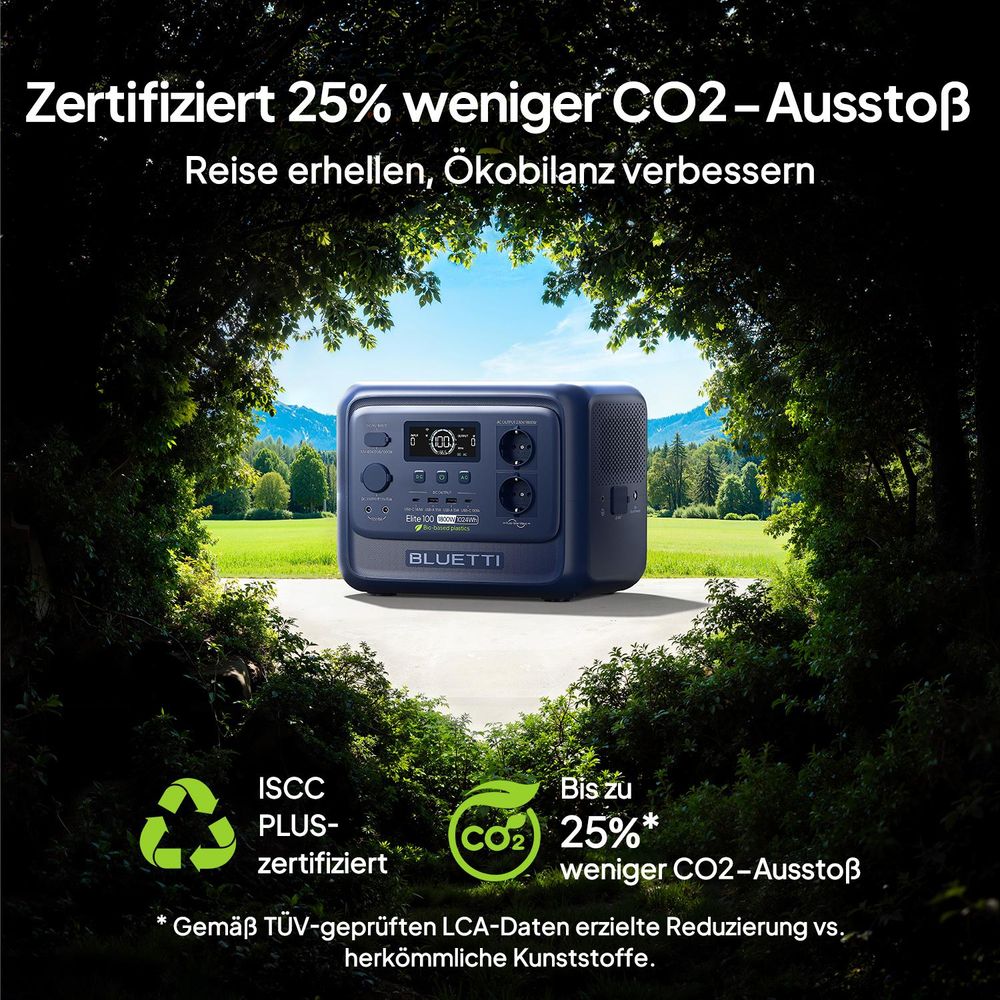 BLUETTI Solargenerator Elite 100 V2, 1024 Wh tragbare Powerstation für Camping, Notfälle und Notstromversorgung , Stromausfälle