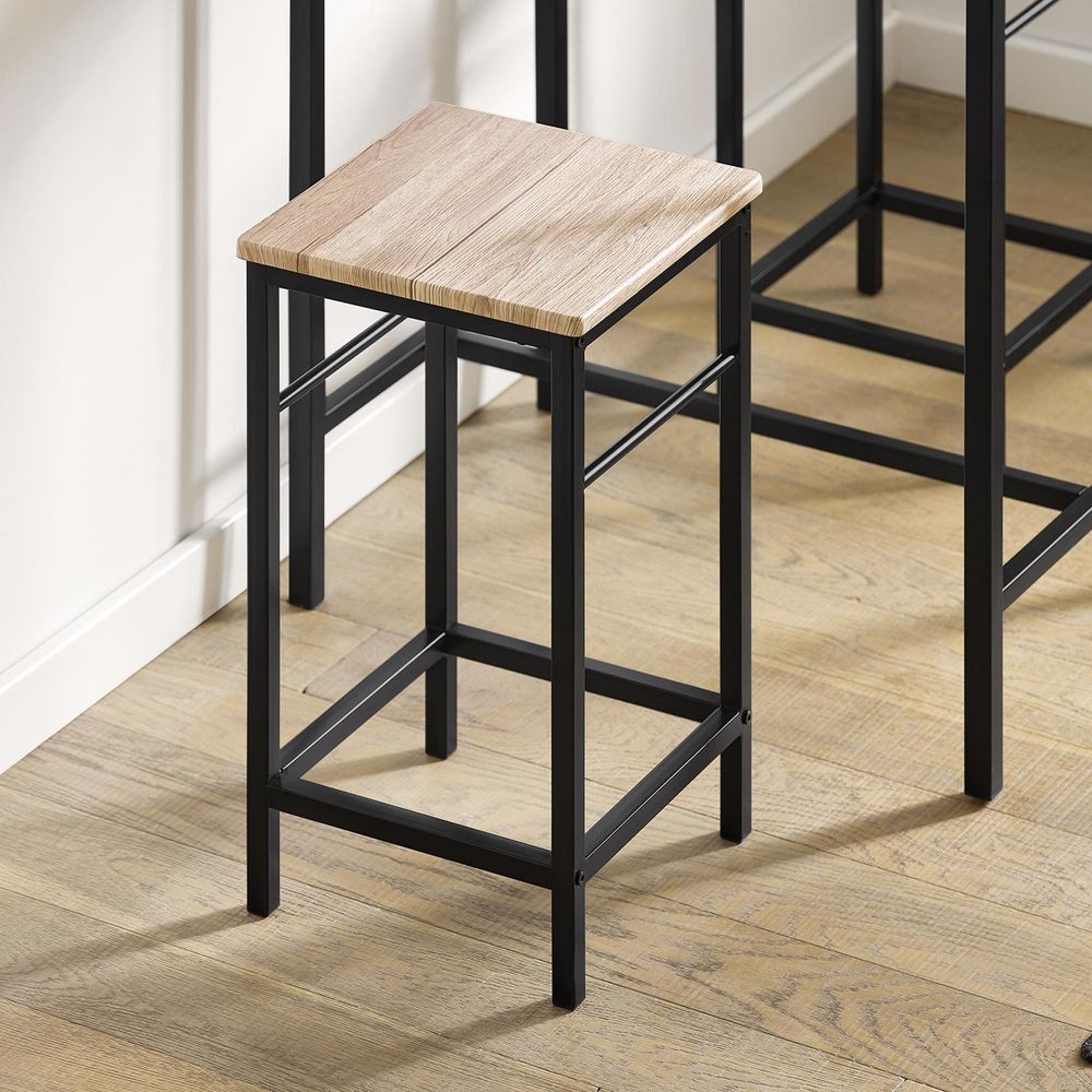 SoBuy Essgruppe Esstisch Set 3-teilig Bartisch mit 2 Stühlen platzsparendes Küchentisch Set für Esszimmer Balkon Garten Kompakt & Modern OGT10-N