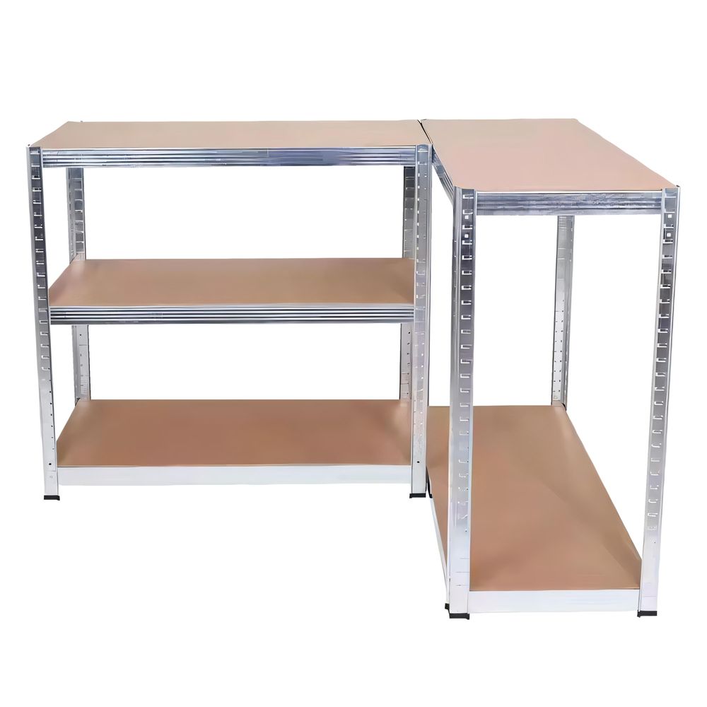 Schwerlastregal 180x90x40 cm, Steckregal 875 kg, 5 MDF-Böden Metallregal verzinkt, Kellerregal Garagenregal Werkstattregal, höhenverstellbar, Werkbank