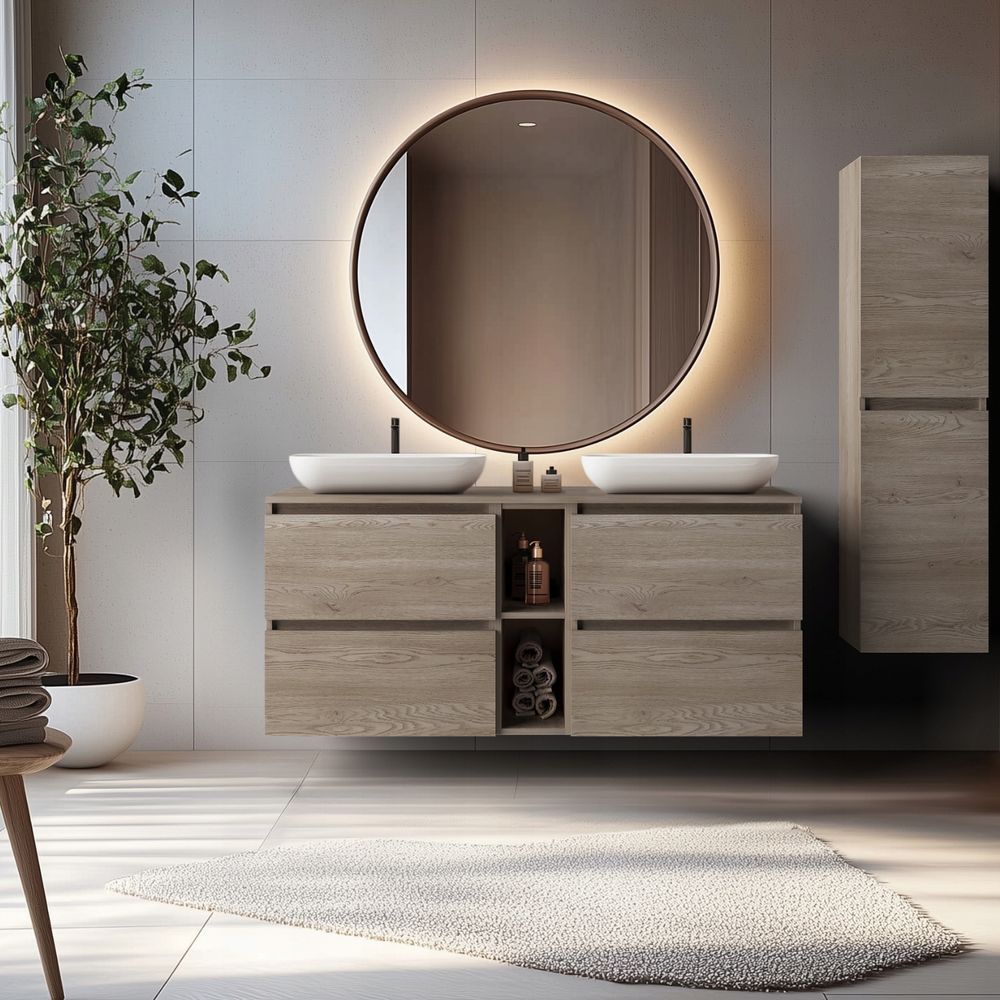 RODAN, Badezimmerschränke, Badmöbel, Badezimmer Hochschrank, Hoch Schrank Bad